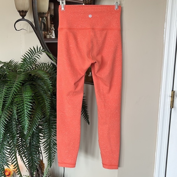 Lululemon Wunder Under Train High Rise Leggings Crunch Warm Coral Workout Tights - Picture 9 of 15
